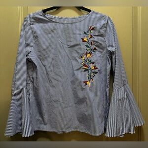 St. John’s Bay Size Petite M Pullover Embroidered Blouse NWOT